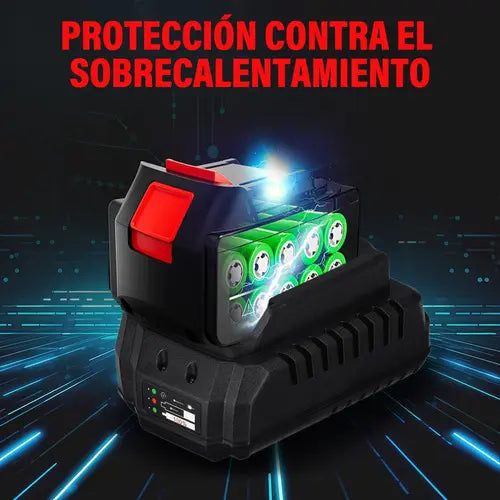 Pistola de Impacto Eléctrica Inalámbrica Goncon 1000Nm para Llanta con 2 Baterías y 11 Dados