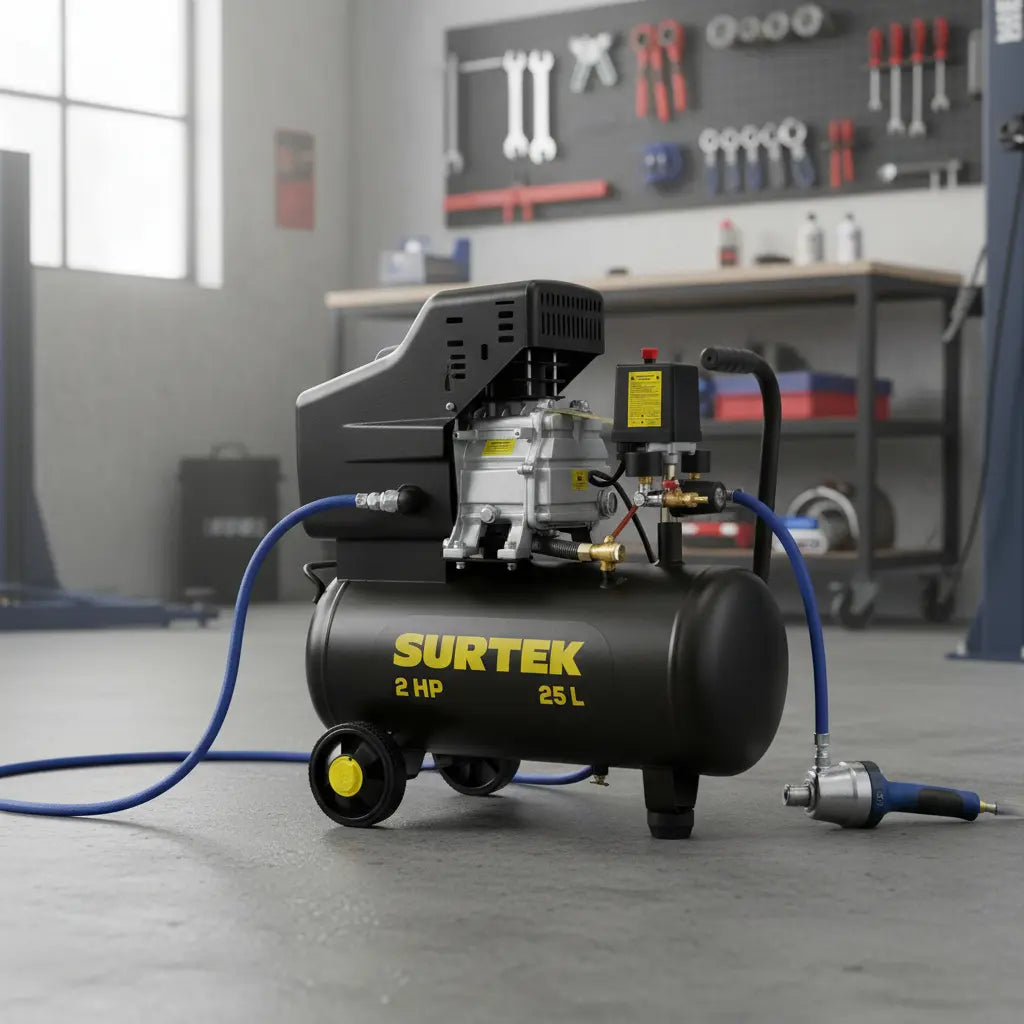 Compresor De Aire Electrico Lubricado 25l Surtek Comp425b