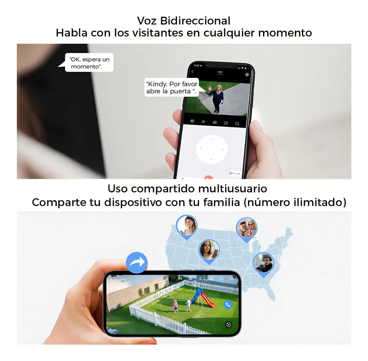 Hiseeu Cámara Solar De Seguridad 2.4G/5GWifi Exterior 4mp 2 Piezas Color Negro