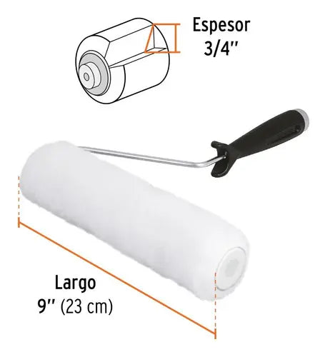 Rodillo Pintar, Felpa 9 X 3/8', Extra Lisa Truper 13875