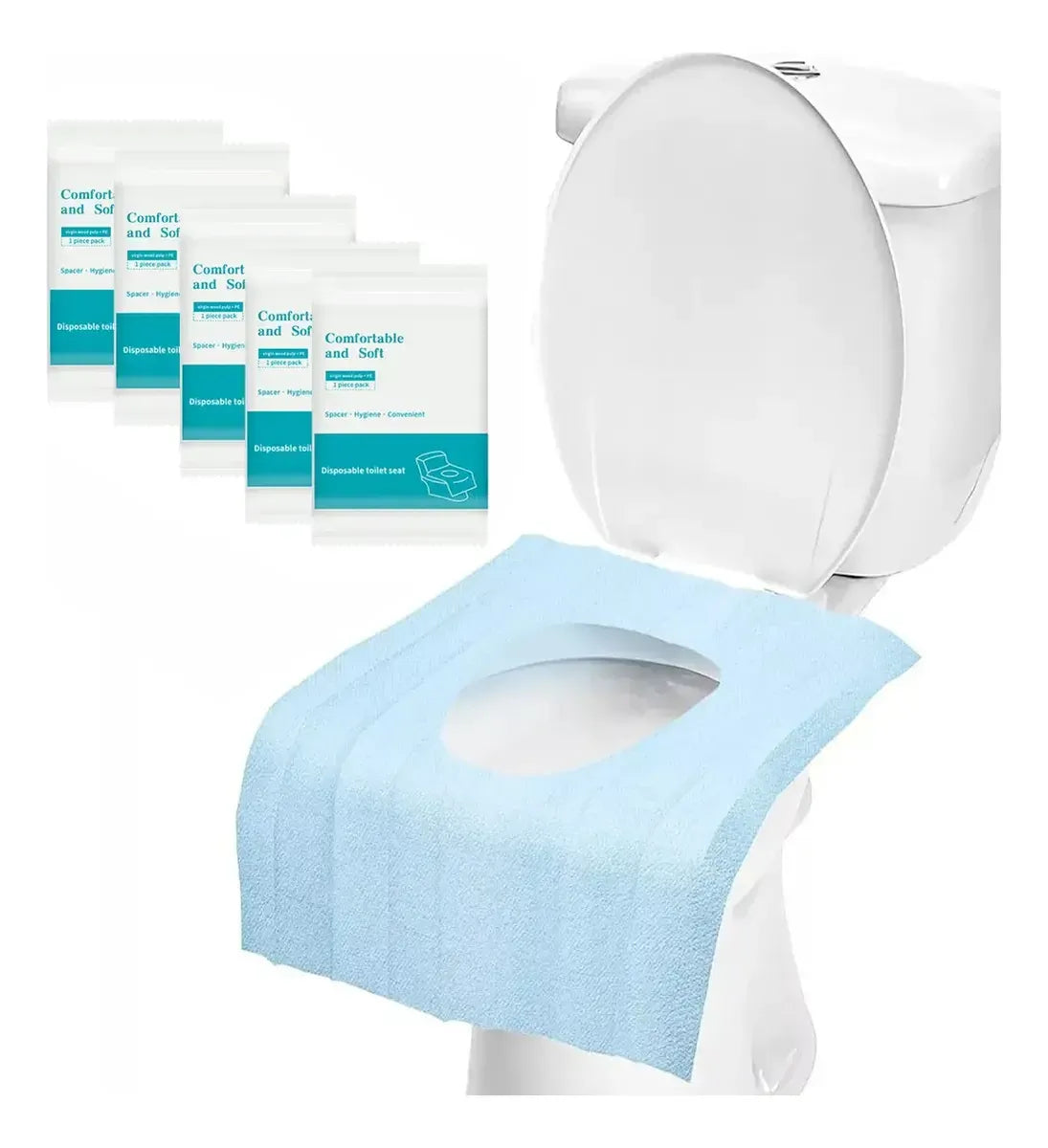 Funda De Asiento De Inodoro Desechable, 50 Piezas