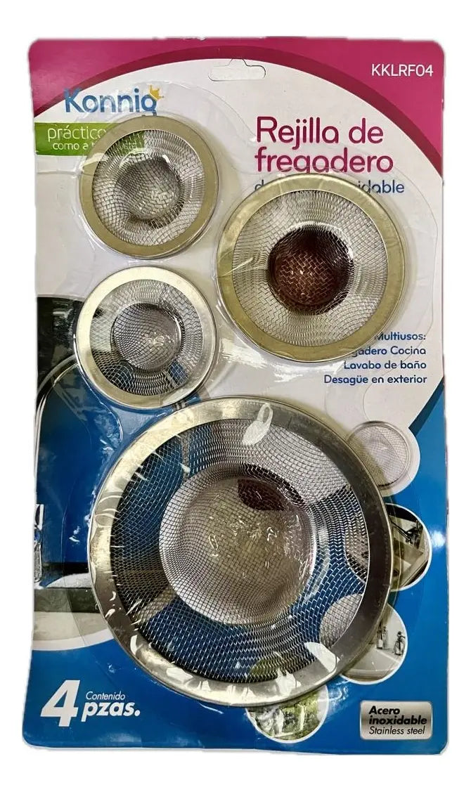 Set 3 Coladeras Malla Sink Strainer Fregadero Tarja Acero Inoxidable