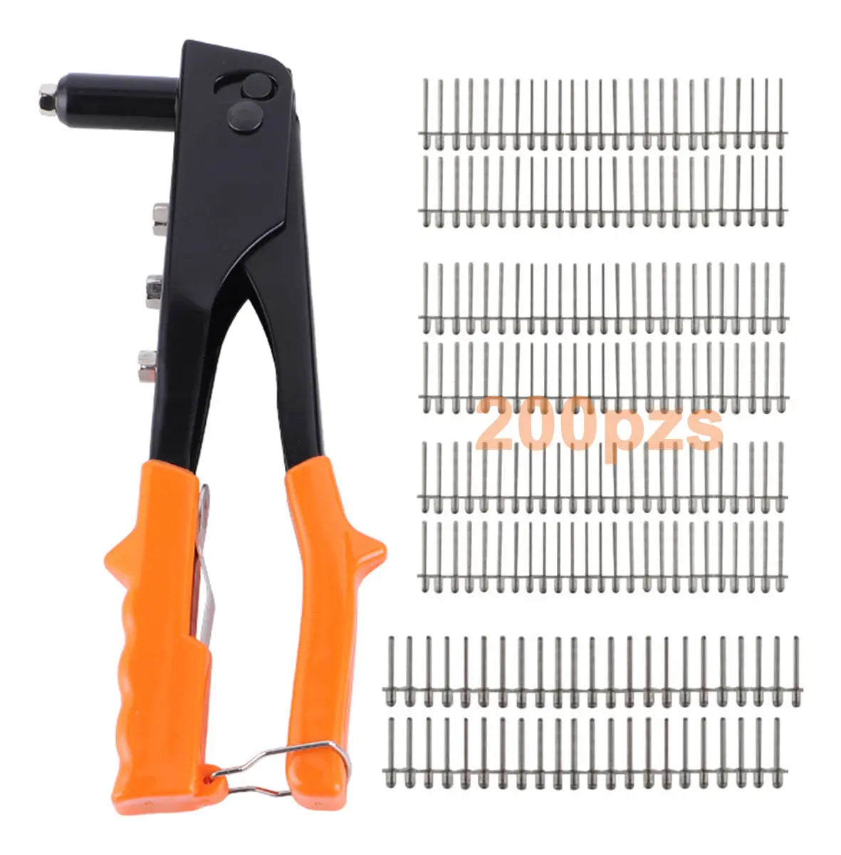 Pistola De Clavos Palet Tuerca Remache Remachadora Manual 201pzs, Portátil Profesional Pistola De Fijación De Pared De C