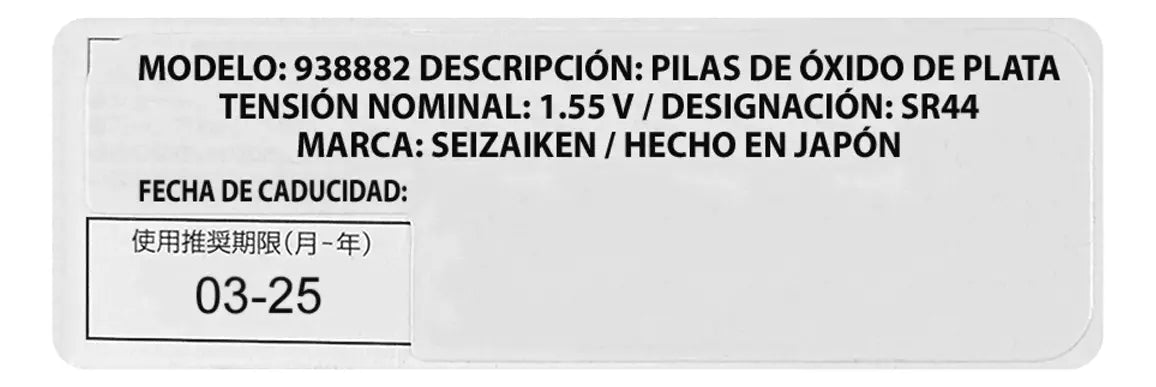 Pila Sr44 Mitutoyo De 1.5 V