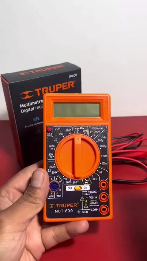 Multimetro Digital Truper Con Continuidad Audible Mut-830