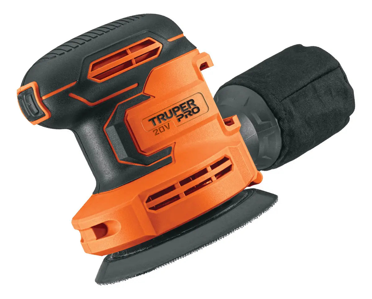 Lijadora Roto-orbital Inalámbrica 5 sin accesorios Truper PRO LIRI-20AS Color Naranja