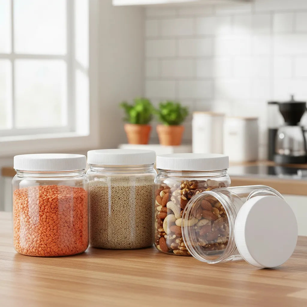 10 Botes De Plástico 500ml Con Tapa Para Almacenar
