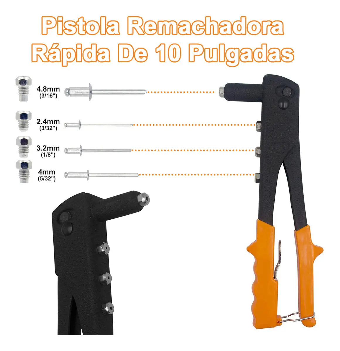 Pistola De Clavos Palet Tuerca Remache Remachadora Manual 201pzs, Portátil Profesional Pistola De Fijación De Pared De C