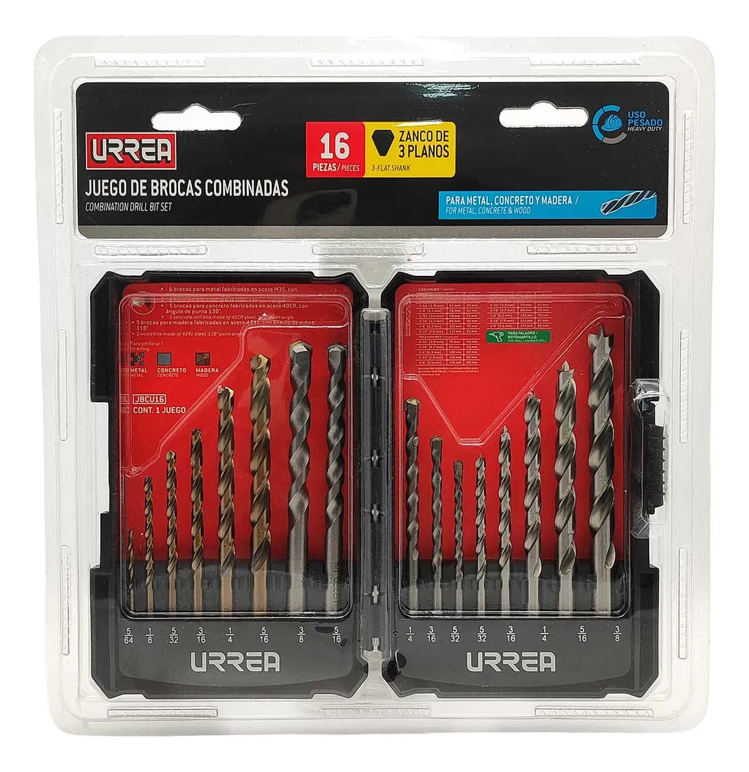 Juego De Brocas Combinadas Urrea Jbcu16 16pzs