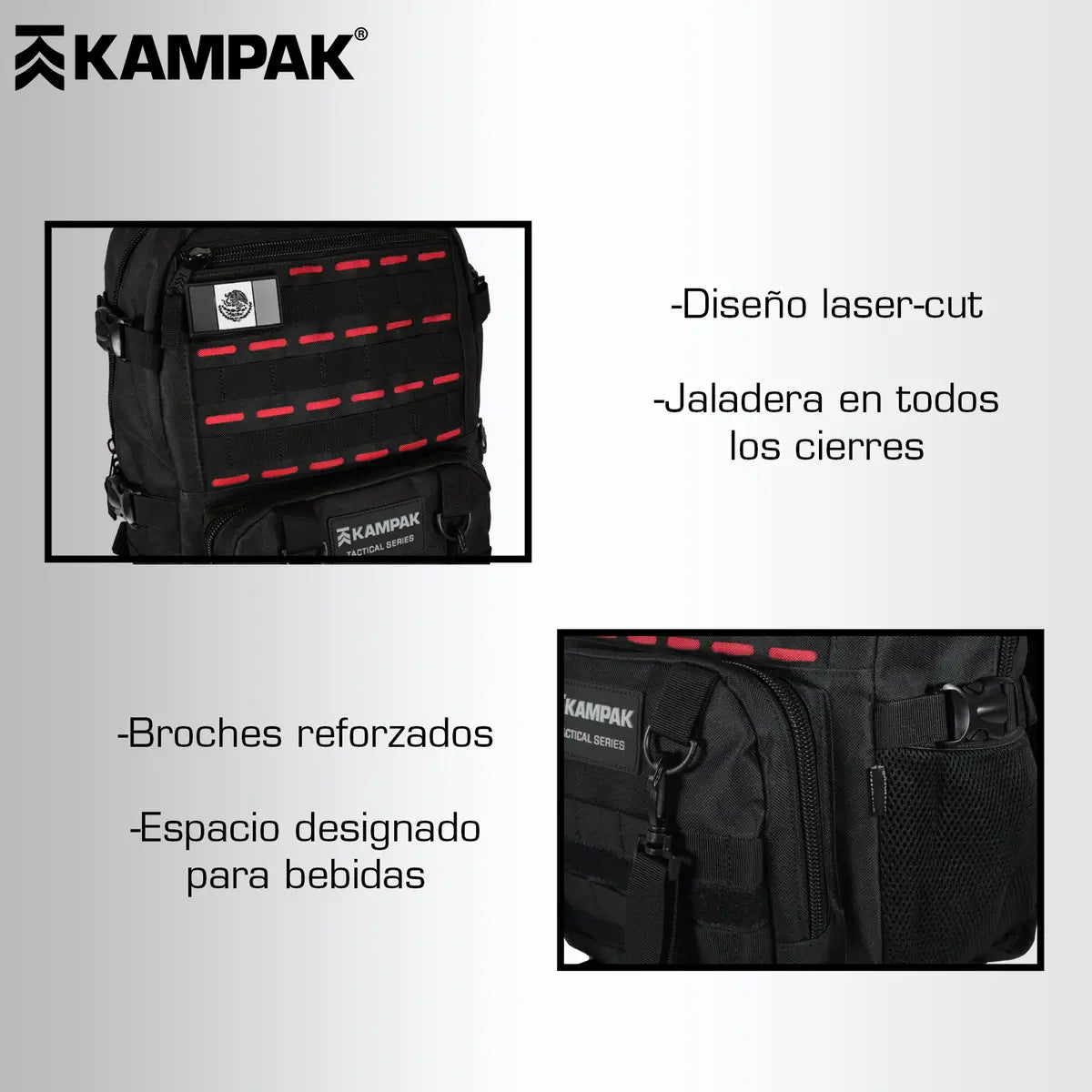 Super Mochila Kampak Ep40 Multiusos P/ Laptop Ajustable Color Negro