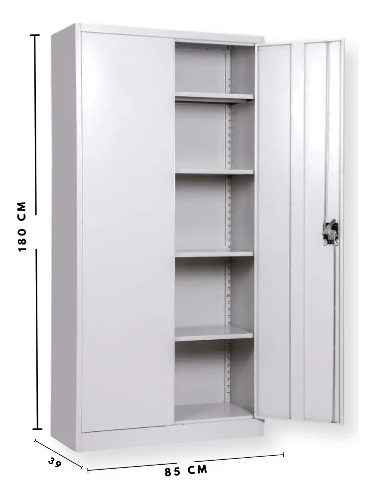 Locker Anaquel Mueble 4 Repisas Ajustables Metálico Eke Life Home Color gris con Cerradura con llave para Oficina Bodega