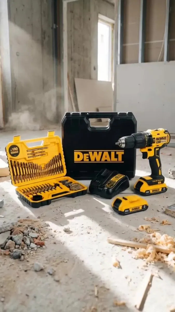 Rotomartillo Inalámbrico Max Con 100 Accesorios Dewalt Color Amarillo
