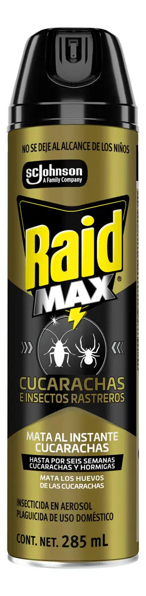 Insecticida en Aerosol Mata Cucarachas Raid Max 285ml