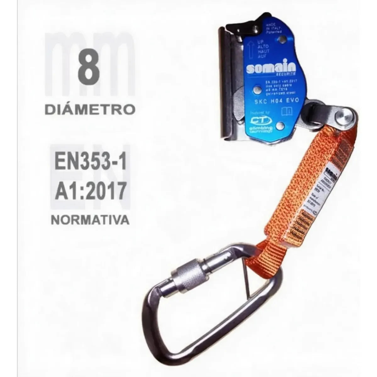 Dispositivo Freno Anticaidas Somain 8mm Para Verticales