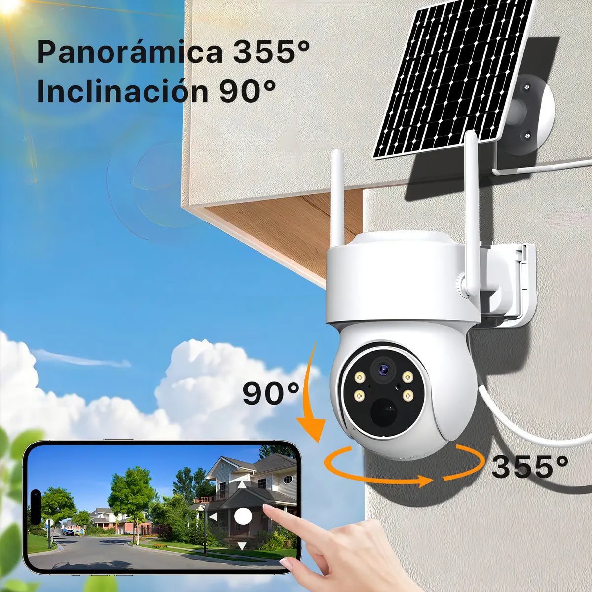 Cámara Seguridad WiFi Exterior Wonsdar 2MP Solar IP66 Visión Nocturna