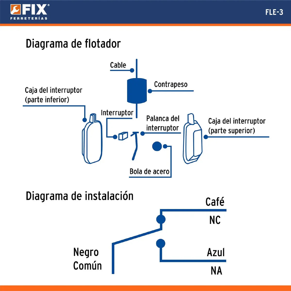 Flotador Eléctrico Para Cisterna O Tinaco 3m Foset Fle-3