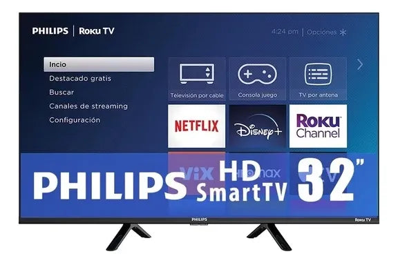 pantalla Smart Tv 32 Pulgadas Phillips Pantalla Led Hd Roku Tv 720p 32pfl6452/7