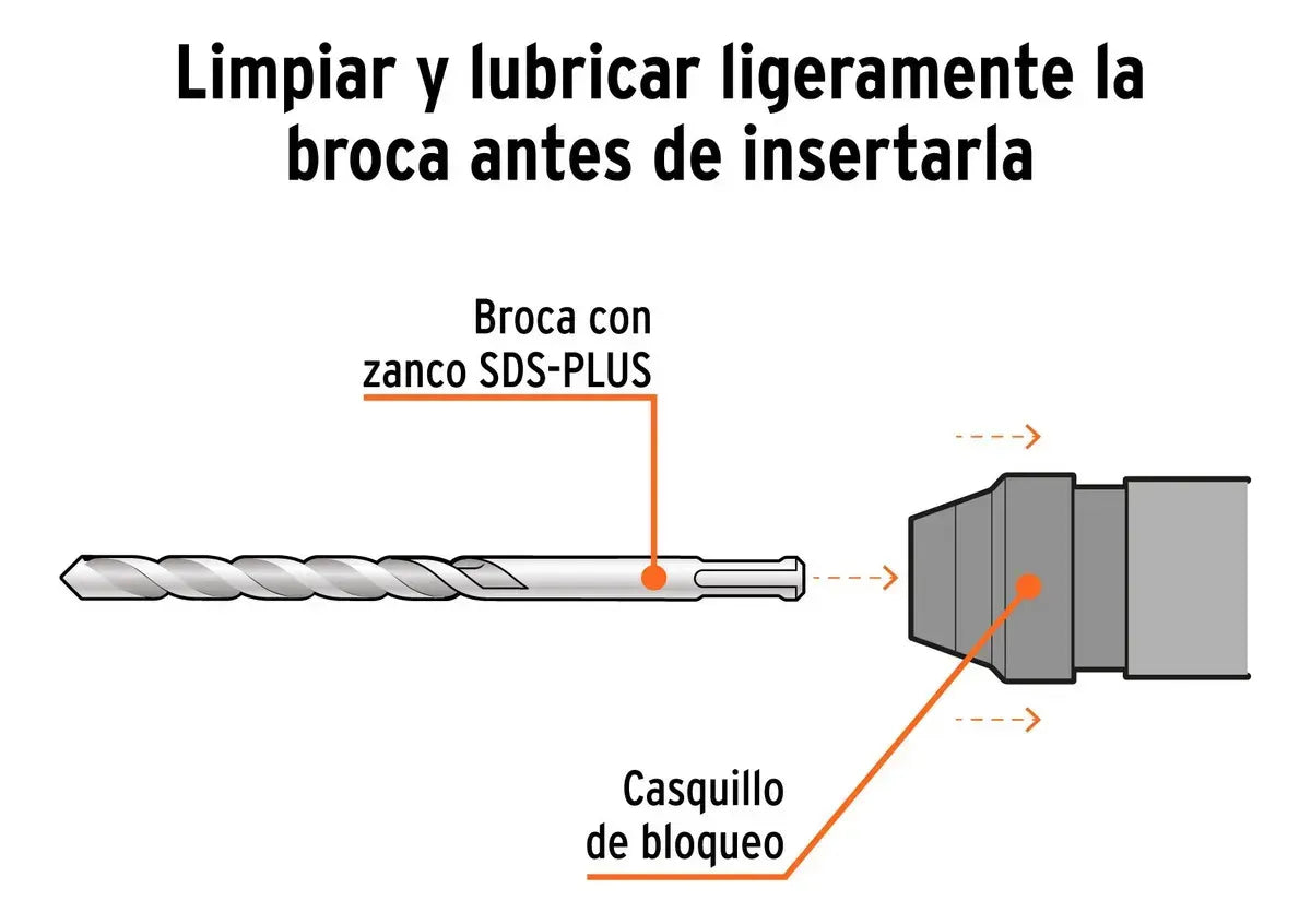 Caja Con 5 Broca Sds Plus 1/2 X 18', Truper
