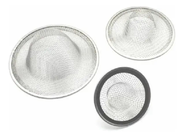 Set 3 Coladeras Malla Sink Strainer Fregadero Tarja Acero Inoxidable
