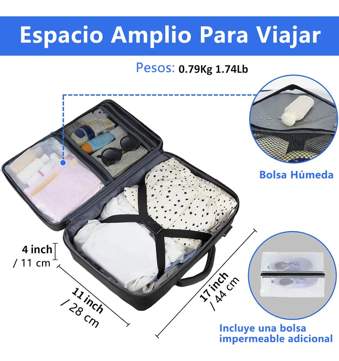 Mochila de Viaje Taygeer 1001 para Laptop de 15.6" con Puerto USB y 35 L Impermeable