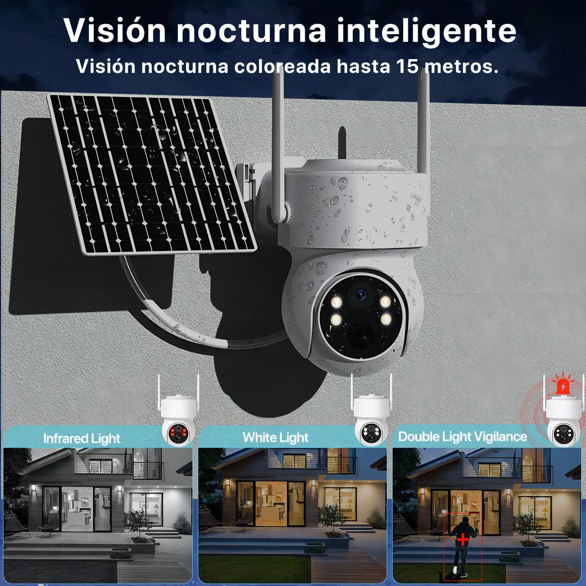Cámara Seguridad WiFi Exterior Wonsdar 2MP Solar IP66 Visión Nocturna