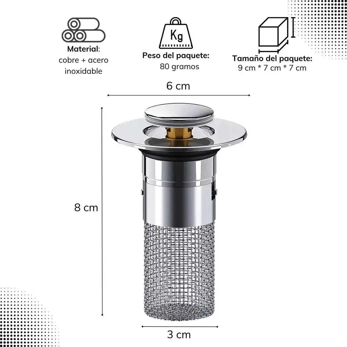 Filtro Tapón Para Ducha Fregadero Drenaje Tapa Universal