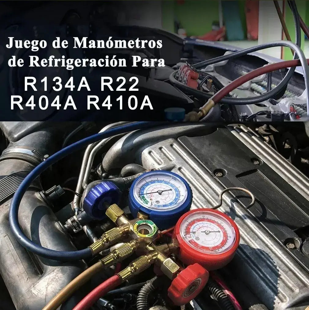 Juego Manometros Refrigeracion R410a R134a R22 R404a+5cabeza