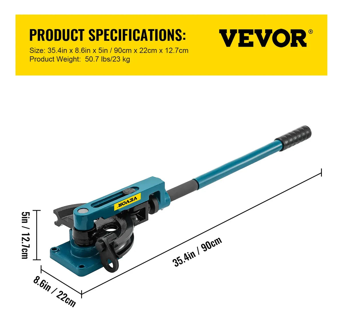 Vevor Máquina Dobladora Manual De Tubo 10-25mm De 3/8 A 1 Azul Petróleo
