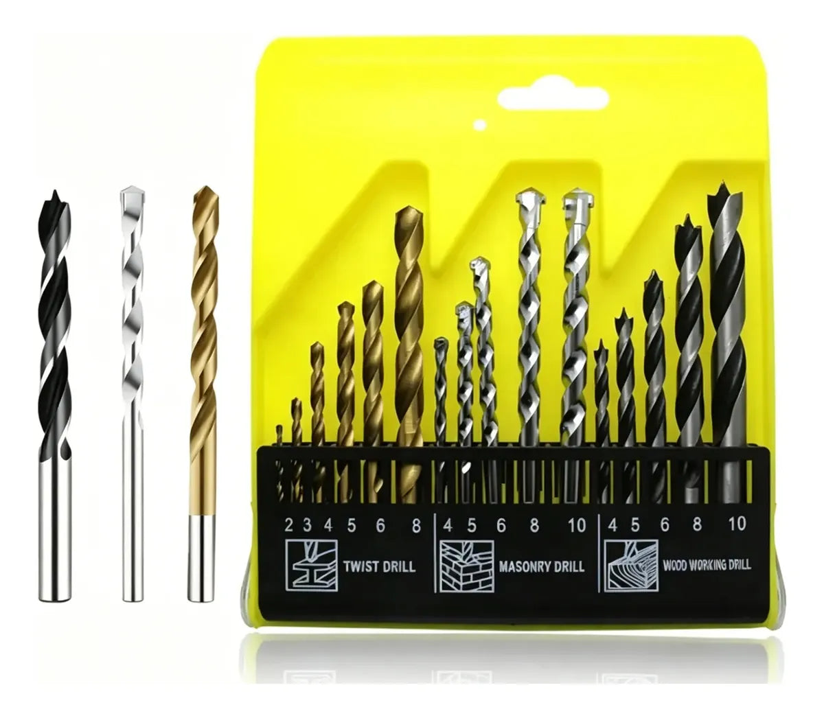 Juego 16 Brocas De Acero Para Madera, Metal Y Concreto