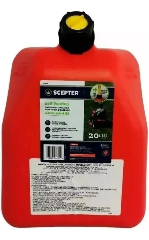 Tanque Bidón Para Gasolina 20 Litros Portátil Scepter