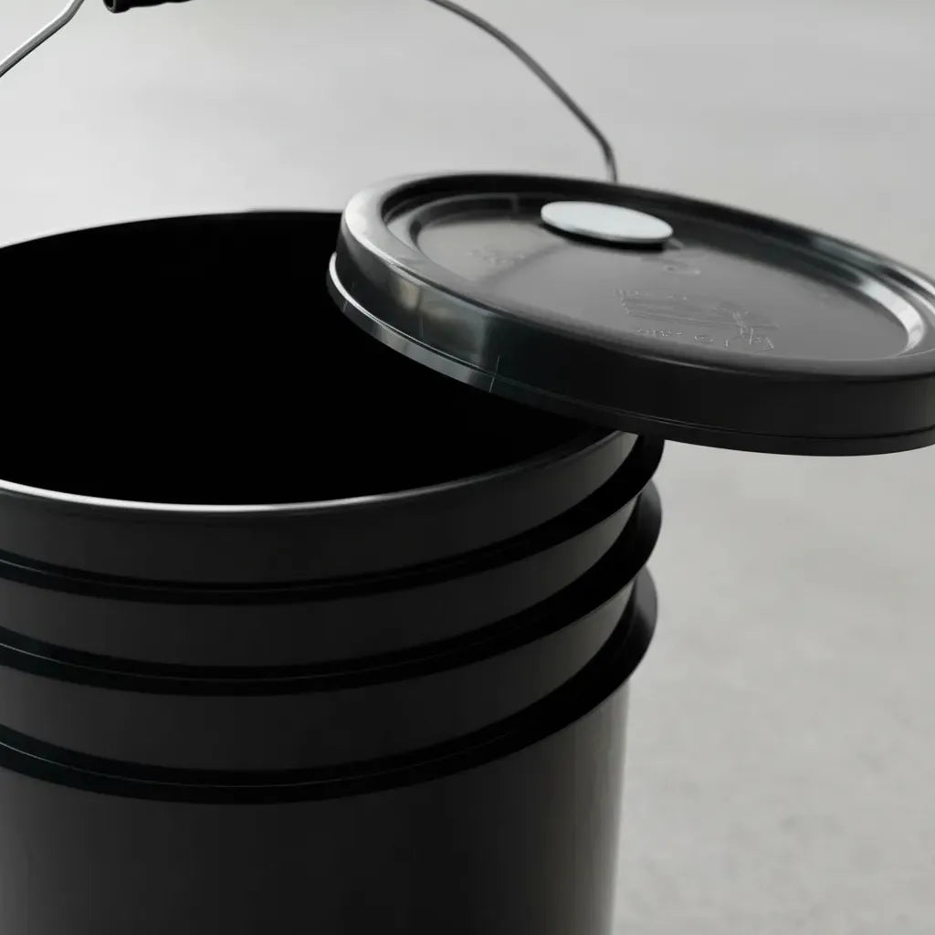 Cubeta Plástico Tapa Flex 19 Litros Grado Alimenticio Color Negro