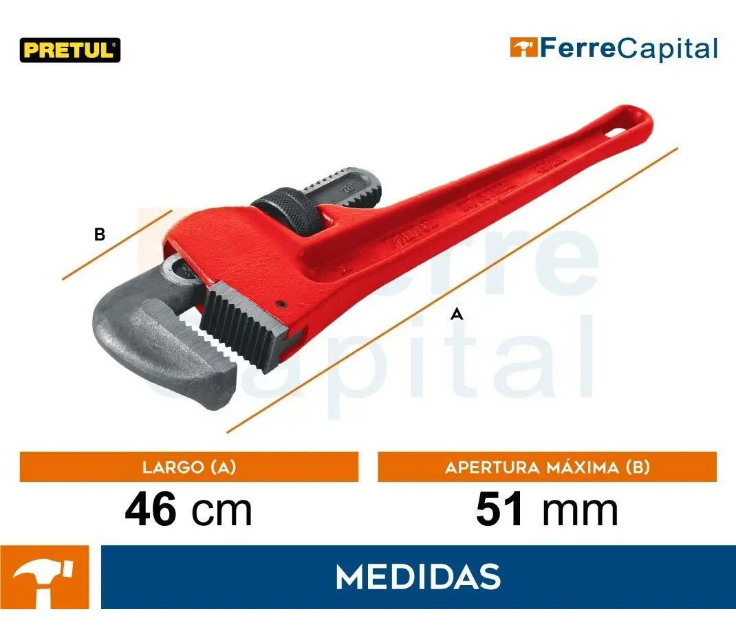 Llave Stilson 18 Cuerpo De Hierro Maleable, Pretul