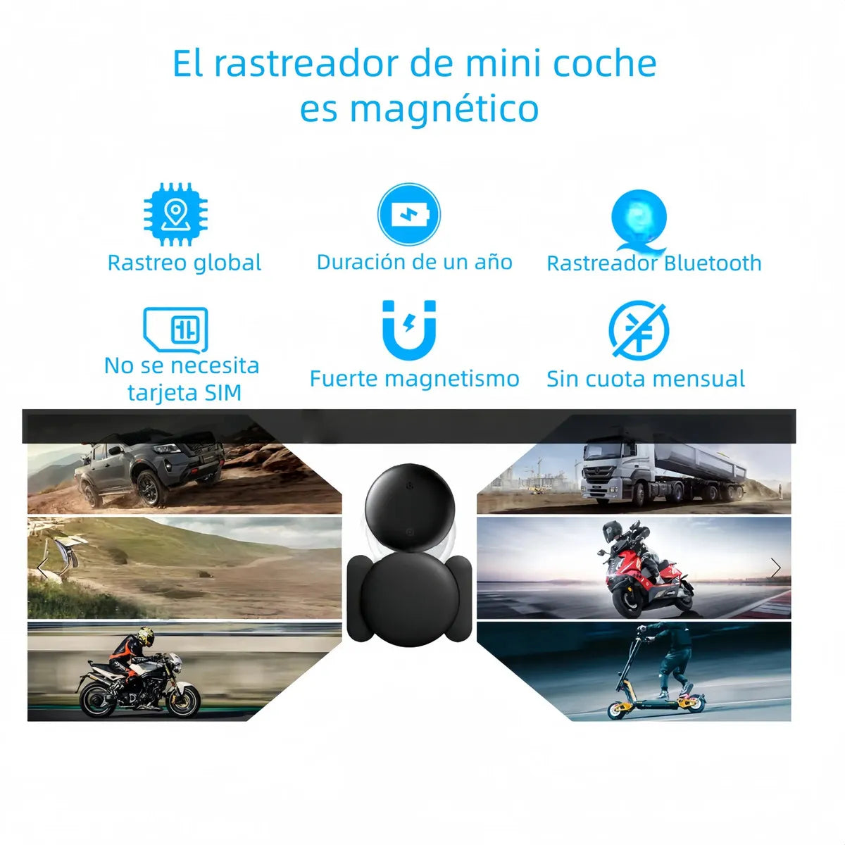 Localizador Gps Magnético Mini Para Carro Moto Universal Ios Android Impermeable Nbzani