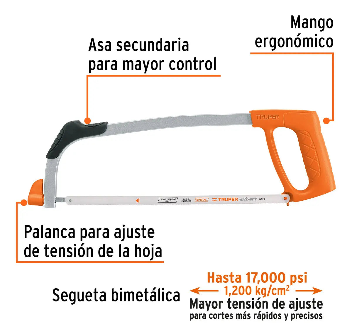 Arco Profesional Tubular Para Segueta 12', Truper, 10234