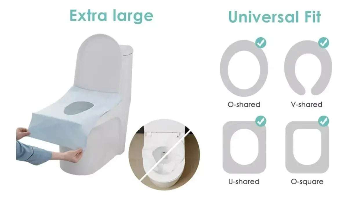 Funda De Asiento De Inodoro Desechable, 50 Piezas