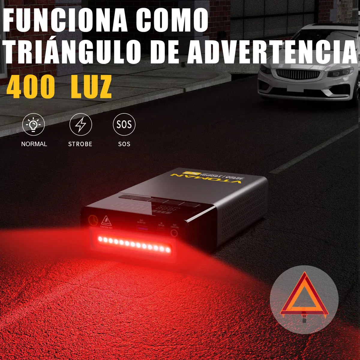 Arrancador de batería Vtoman X7 4250a con compresor inflador color gris