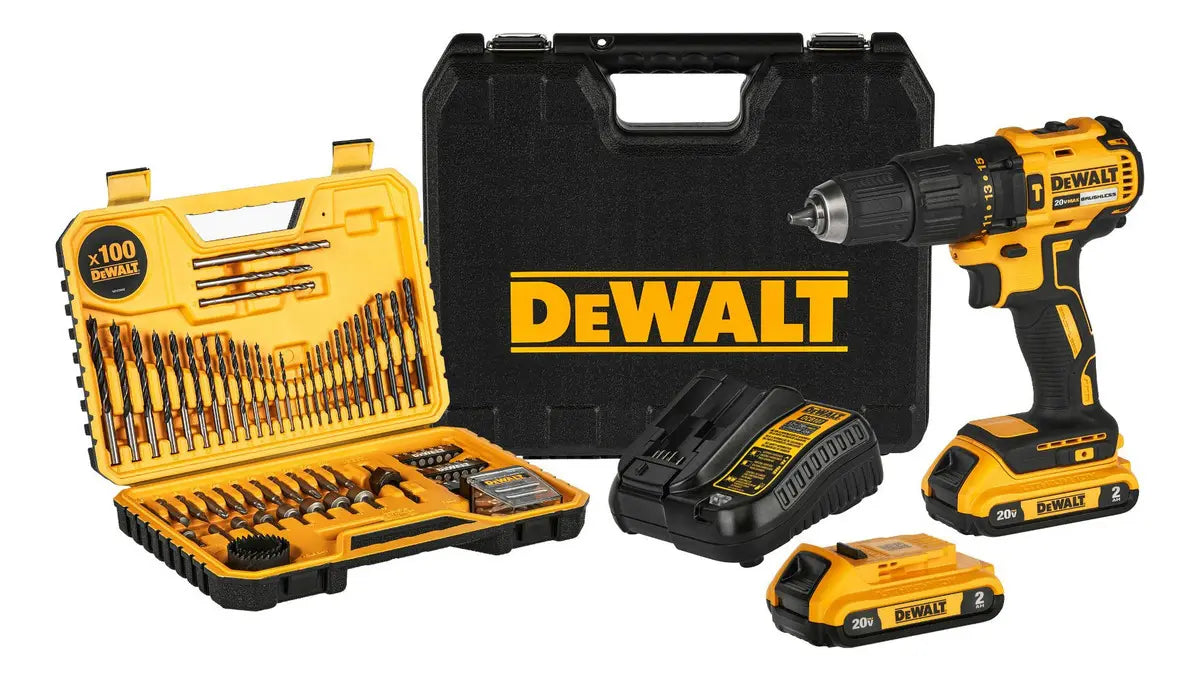 Rotomartillo Inalámbrico Max Con 100 Accesorios Dewalt Color Amarillo