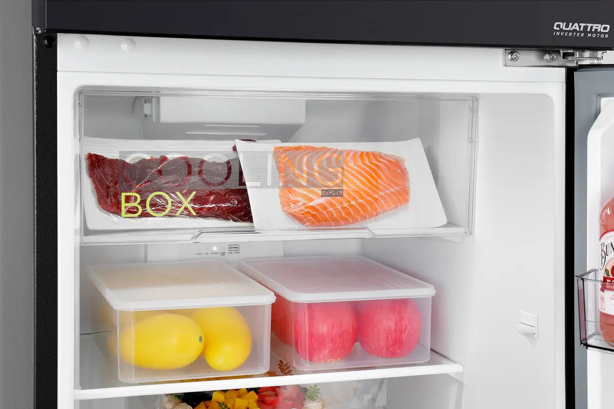Refrigerador Top Mount Midea Inverter Quattro Jazz Black 9 Pies Cúbicos