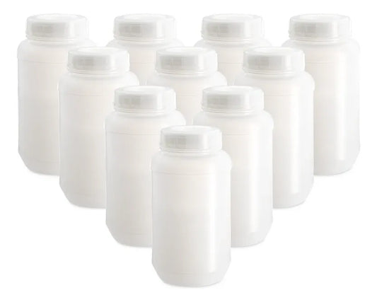 Botella De Plastico Polietileno Boca Ancha 1 Litro C/10pzs
