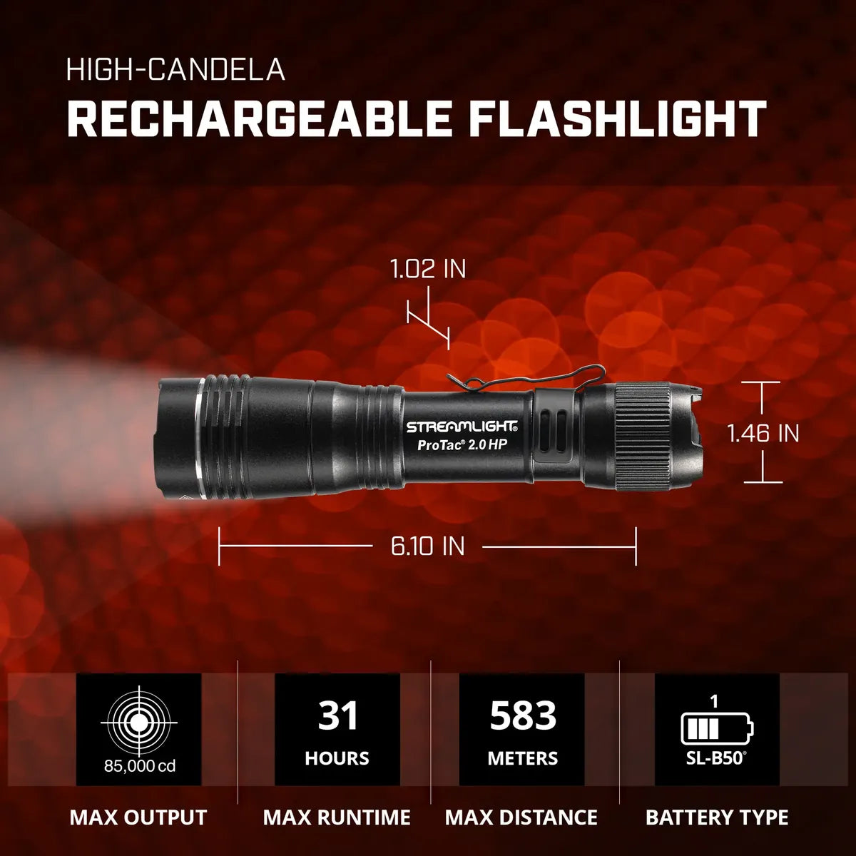 Linterna Streamlight Protac 2.0 Hp Recargable - 2000 Lúmenes