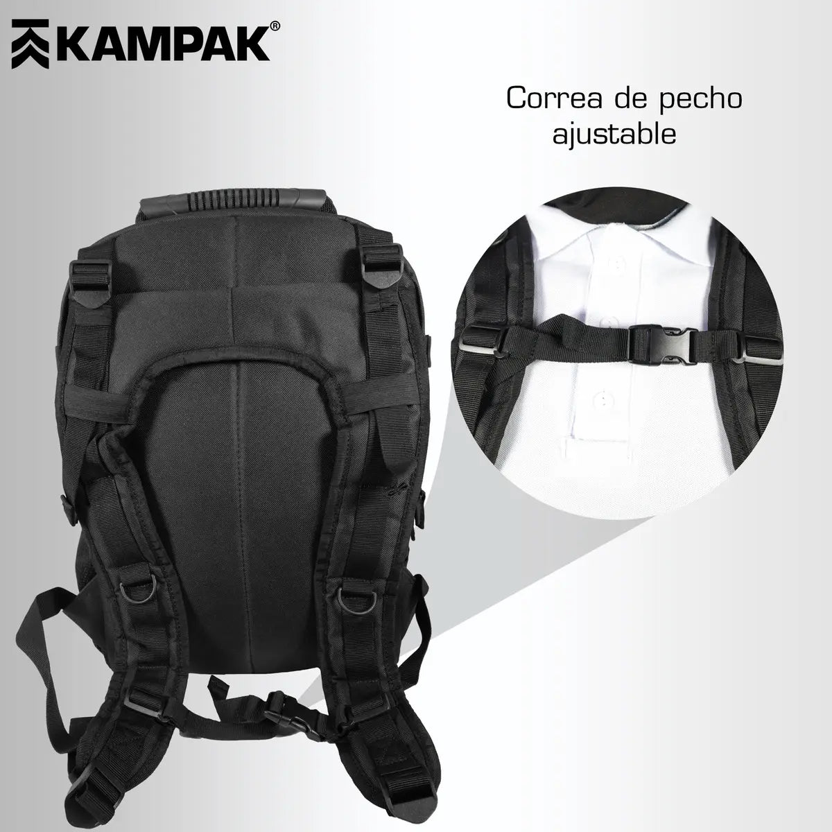 Super Mochila Kampak Ep40 Multiusos P/ Laptop Ajustable Color Negro