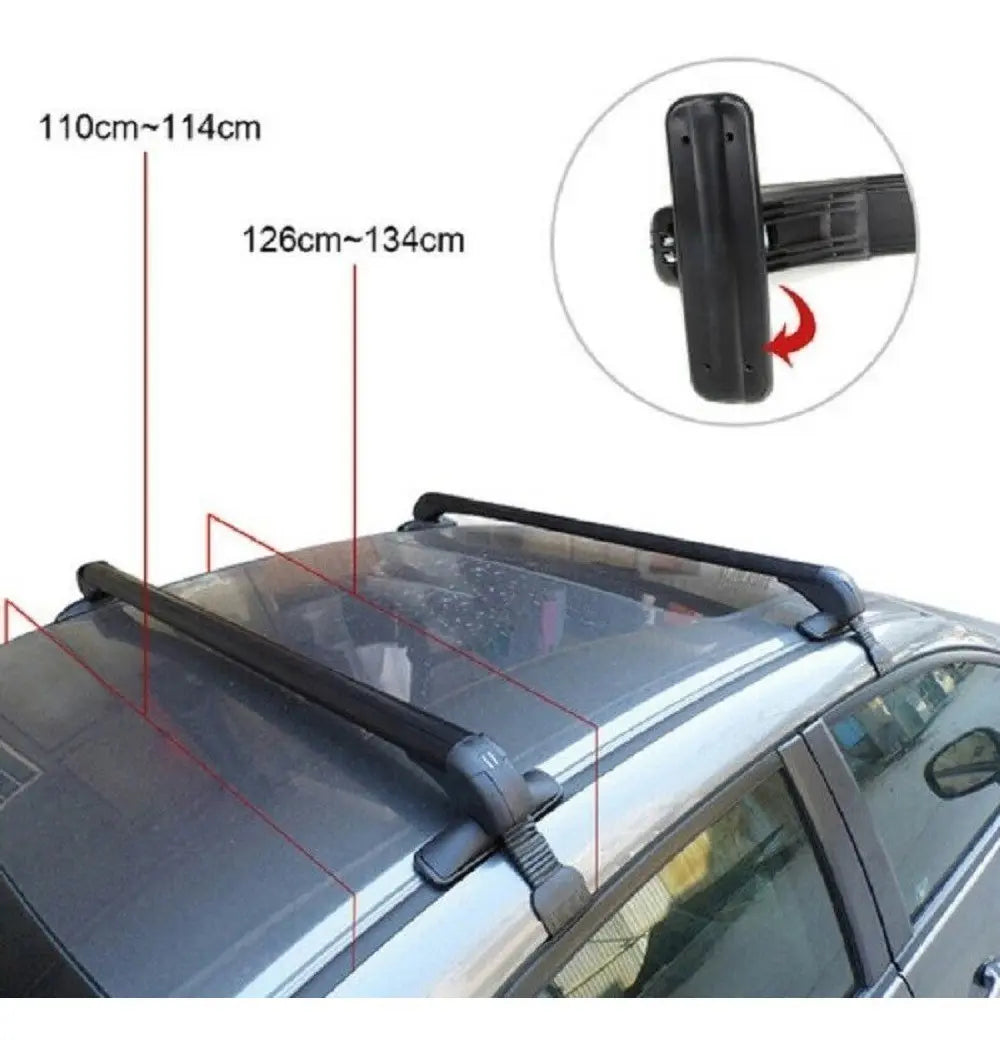 Barras Portaequipaje Universales Rack Aluminio Con Ganchos