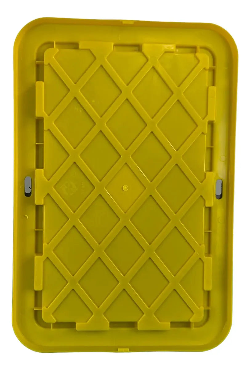 Caja De Plastico Negra Tapa Amarilla 42 Litros Uso Rudo 11ga