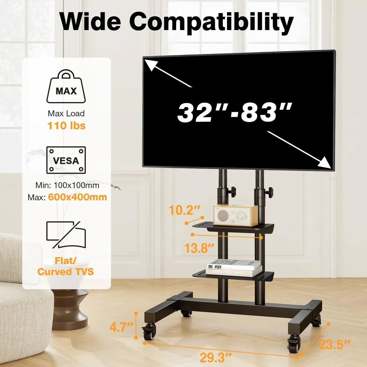 Soporte Para Tv Tavr Furniture Mobile Con Soporte De 32 A 83