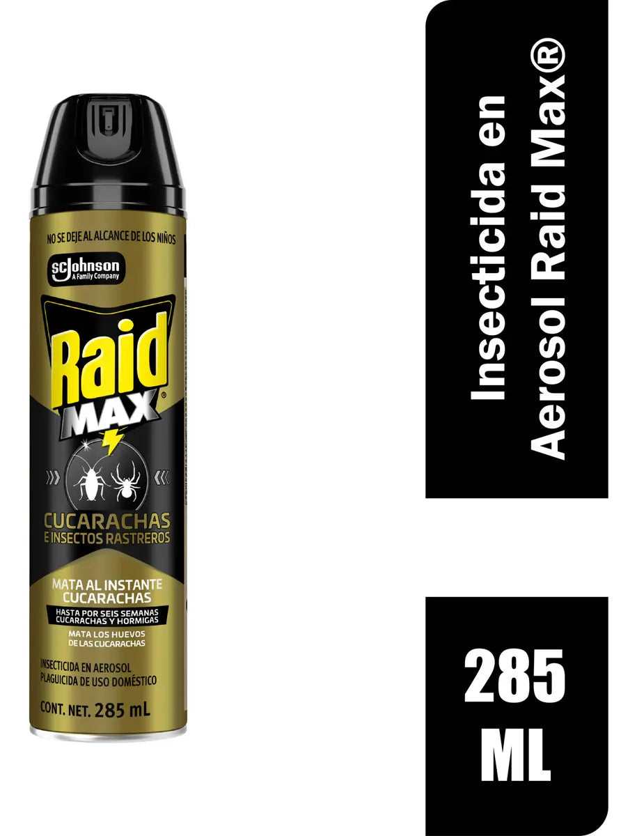 Insecticida en Aerosol Mata Cucarachas Raid Max 285ml