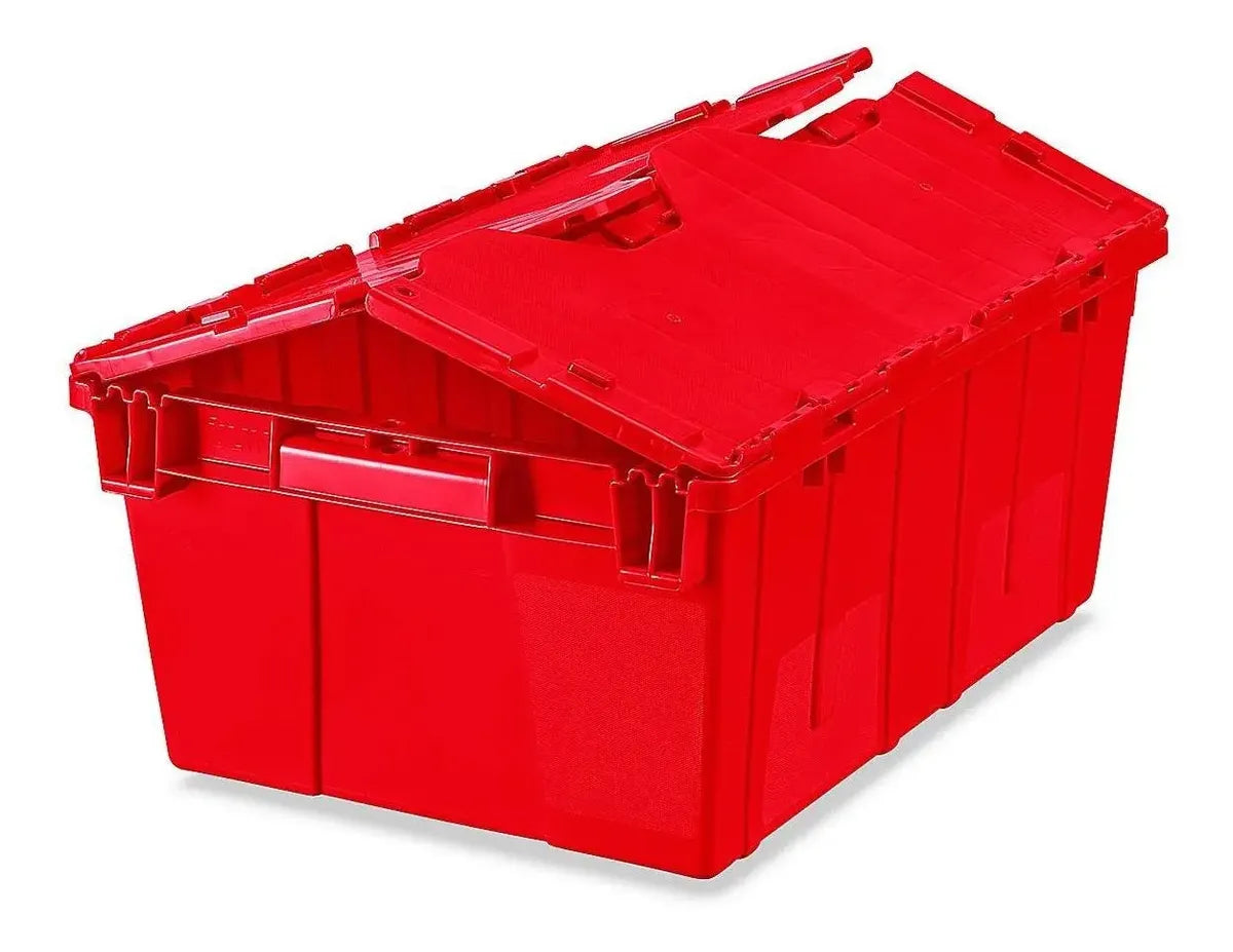 Contenedores Plásticos De Almacen - 51x36x21cm, Rojo - 3/paq