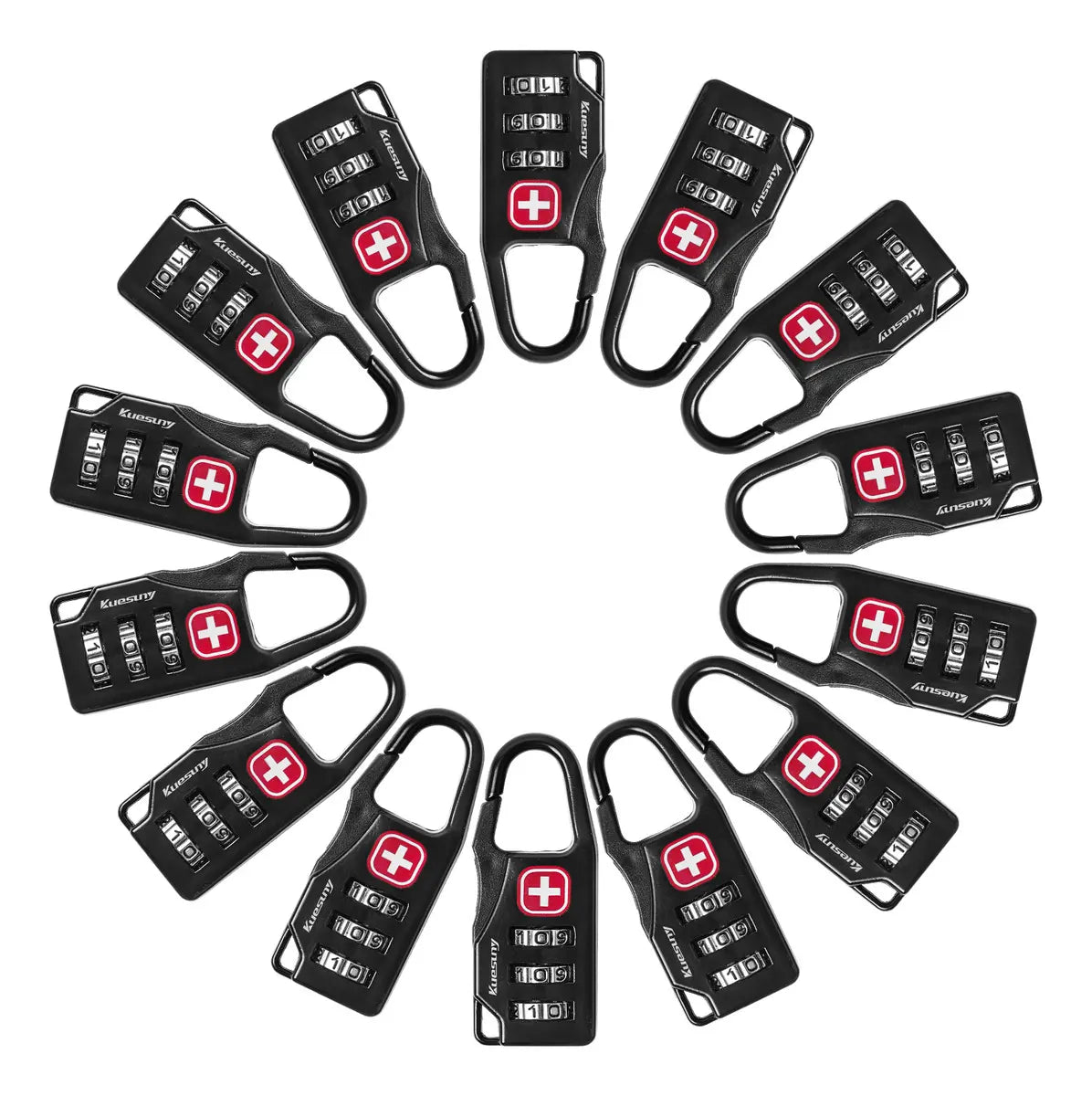 14 Pzs Candados Combinación Aleación Zinc Candado De Seguridad De Aleación De Zinc 3 Dígitos Para Mochilas Maletas Negro