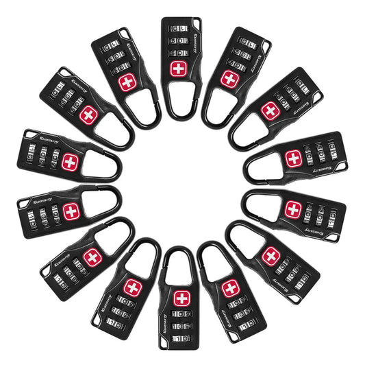 14 Pzs Candados Combinación Aleación Zinc Candado De Seguridad De Aleación De Zinc 3 Dígitos Para Mochilas Maletas Negro