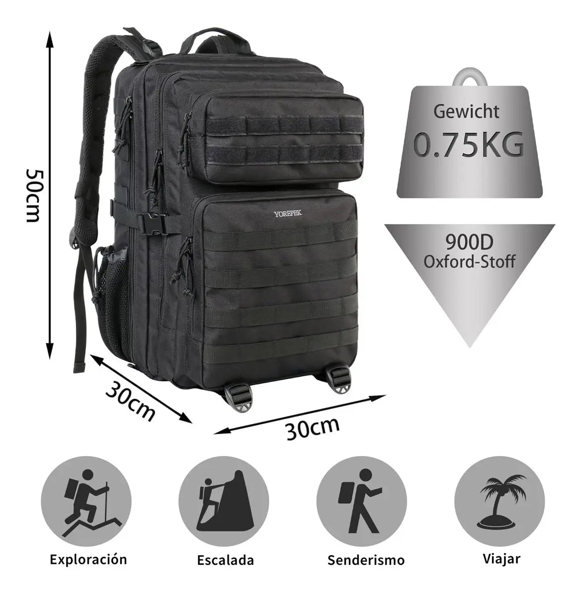 Mochilas Para Camping Mochila Táctica Mochila Para Laptop 17.3 Pulgadas De Viaje Impermeable Multifuncional Para Exterio