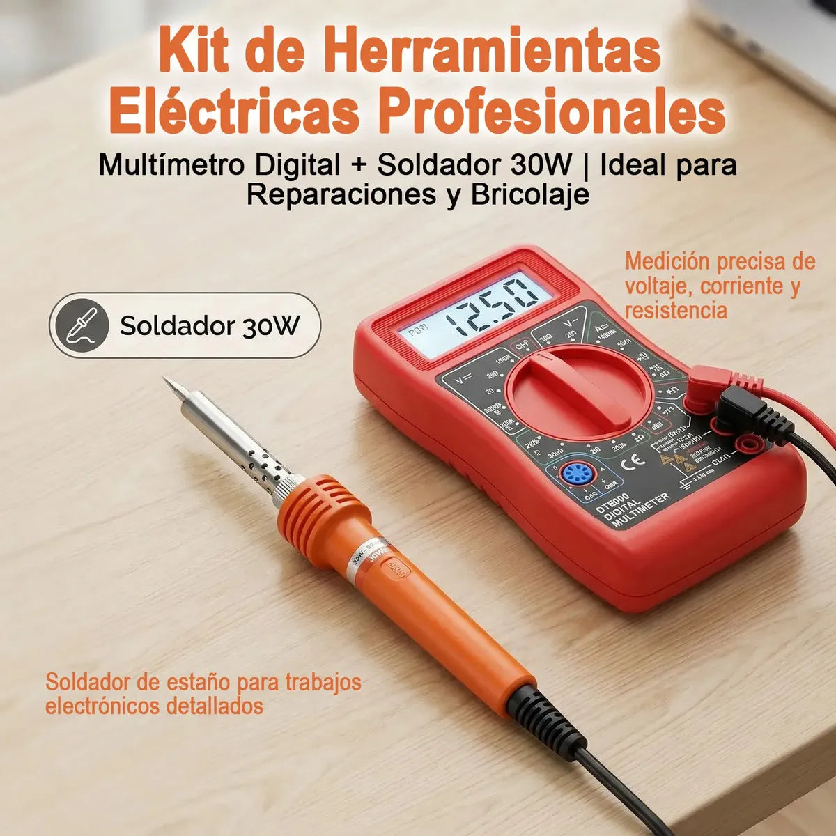 Kit Herramientas 32 Piezas YISHAN Varitudo con Multímetro Digital y Soldador para Electricidad y Hogar